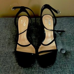 Black strappy heels